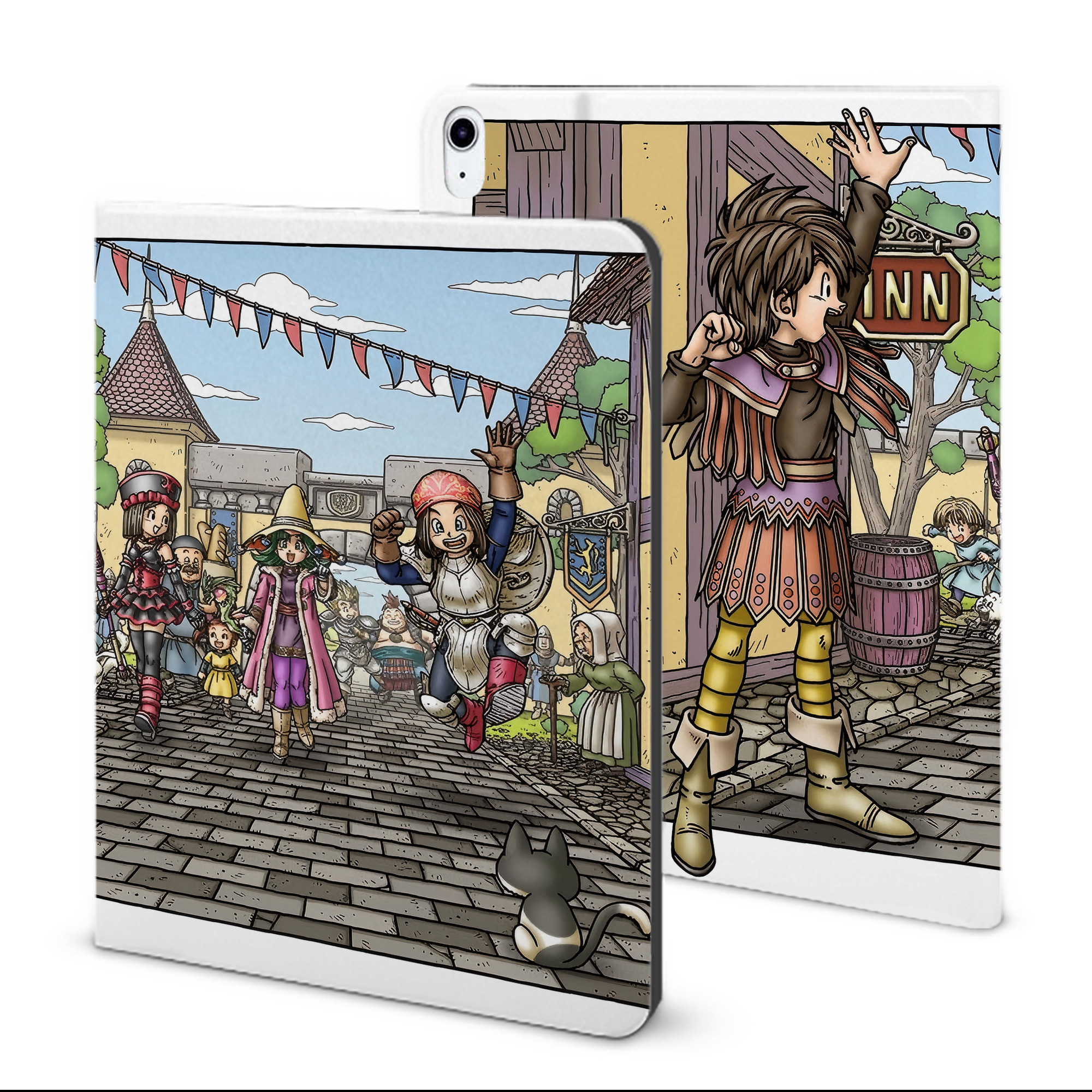 （画像用） ドラゴンクエスト Doragon Kuesuto Dragon Quest IPad ケース ブック型 PUレザー TPU 耐衝撃 軽量 薄型 ペン収納なし 全面保護 IPad 各モデル対応